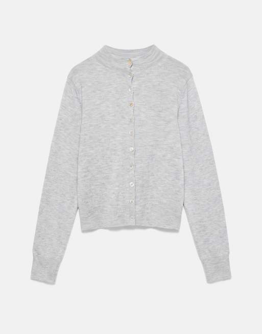 Pull&Bear gilet à col montant gris chiné, 6 de 7