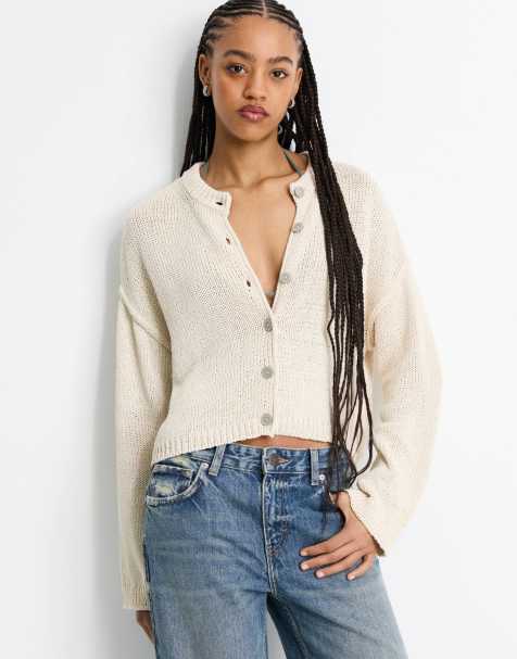 Pull&Bear - Gilet en maille - Sable - view 1
