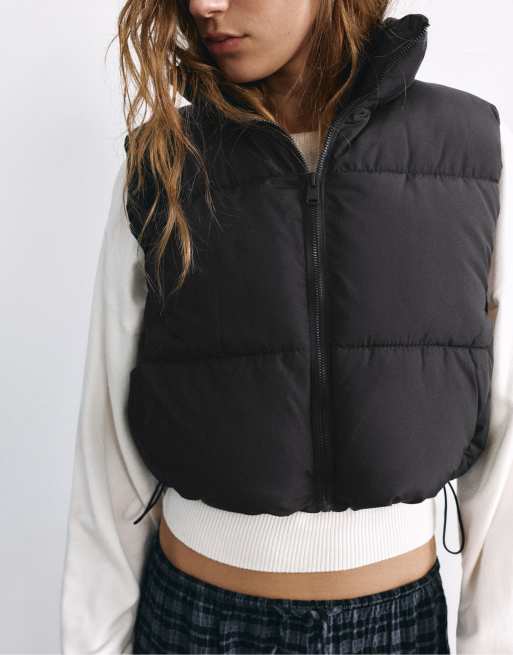 Pull&Bear gilet imbottito nero, 3 di 7