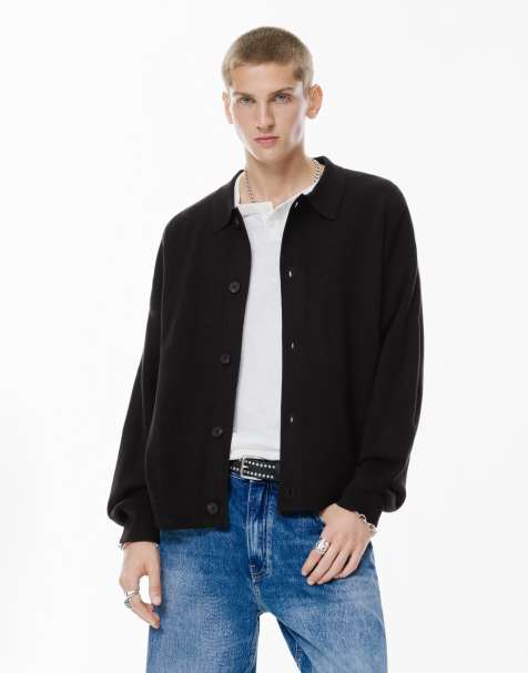 Pull&Bear - Gilet imprimé à col polo - Noir - view 1