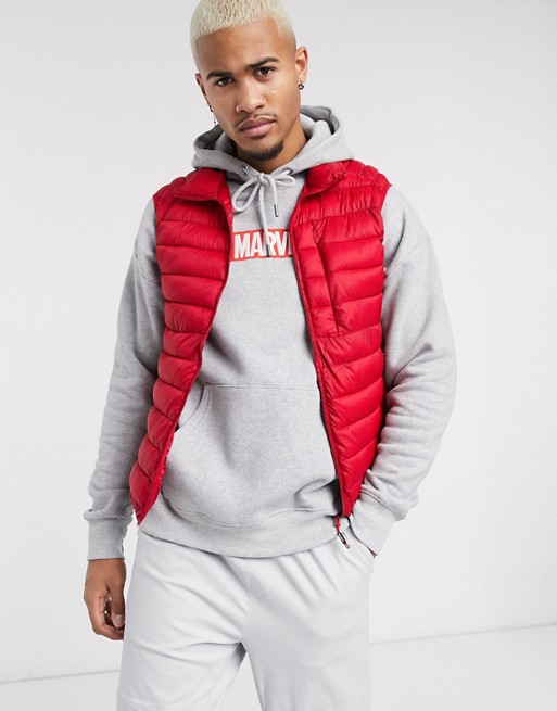 Pull&Bear gilet with padding in red