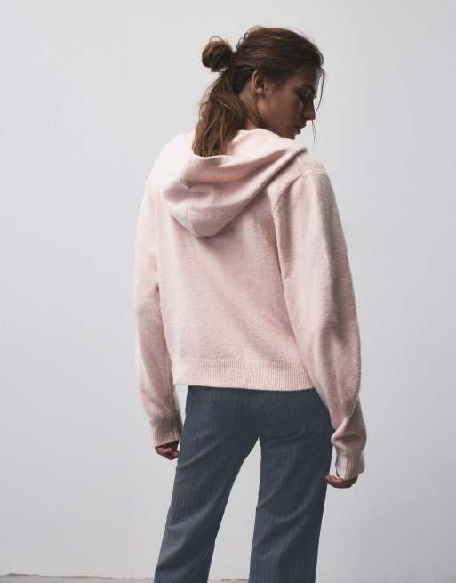 Pull&Bear gilet zippé à capuche rose, 3 de 6