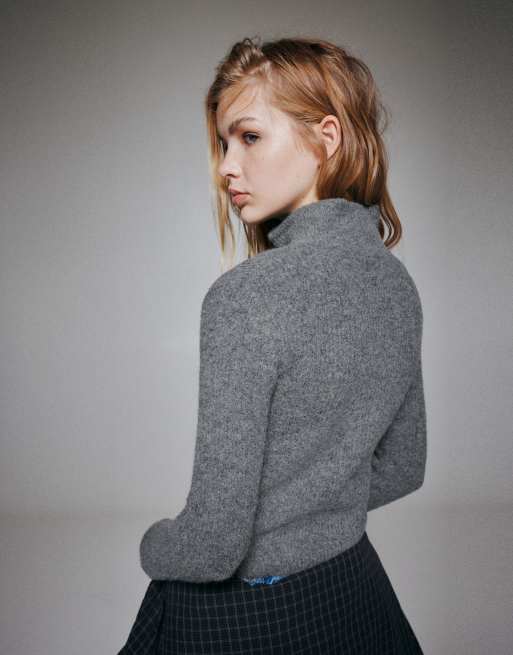 Pull&Bear Gilet zippé côtelé en gris chiné, 3 de 7
