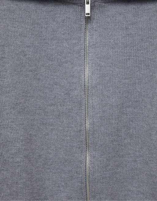 Pull&Bear gilet zippé gris chiné, 7 de 7
