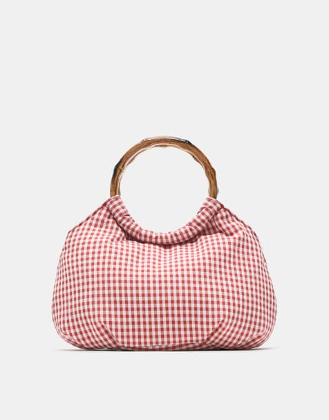 Pull&Bear – Ginghamrutig handväska med mönster - view 1