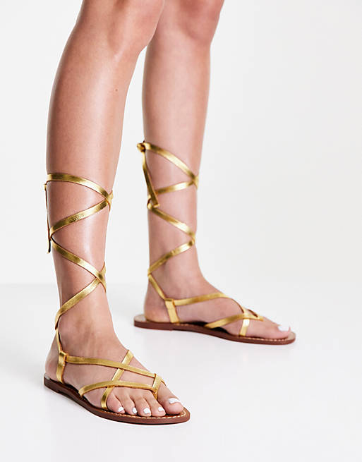 Pull&bear gladiator sandals in gold