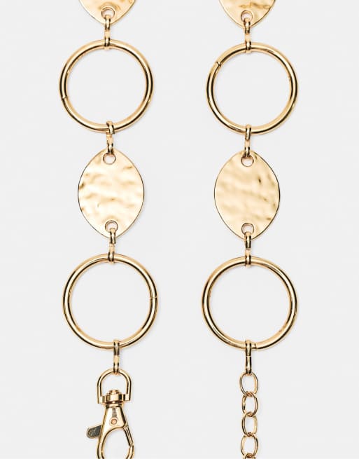 Pull&Bear – Goldfarbener Gürtel mit kreisförmigen Metallic-Gliedern, 2 von 3