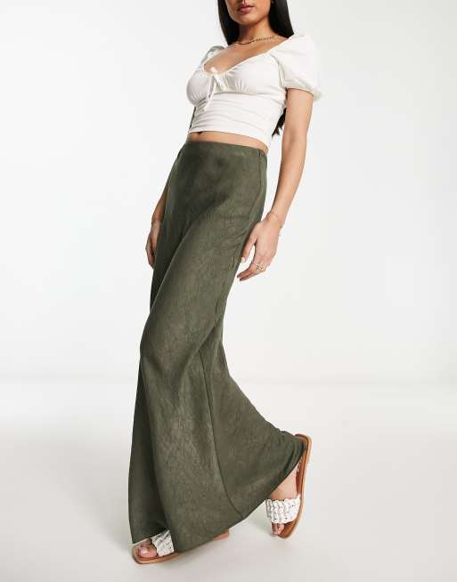 Pull&Bear - Gonna lunga kaki testurizzata effetto stropicciato