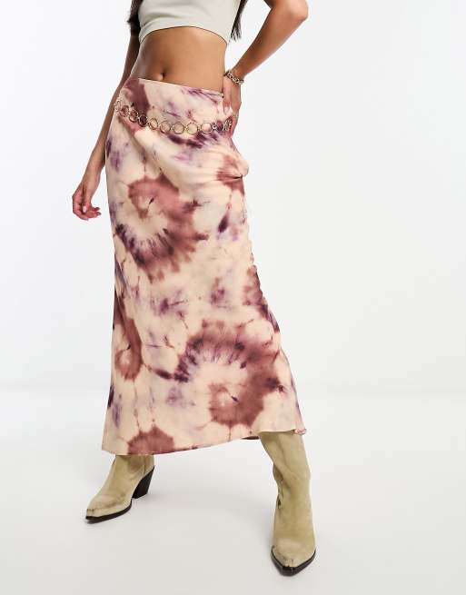 Pull&Bear - Gonna lunga tie-dye multicolore