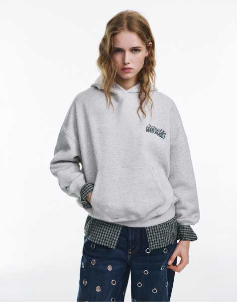 Pull&Bear - Good Stories - Felpa con cappuccio grigio mélange - view 1