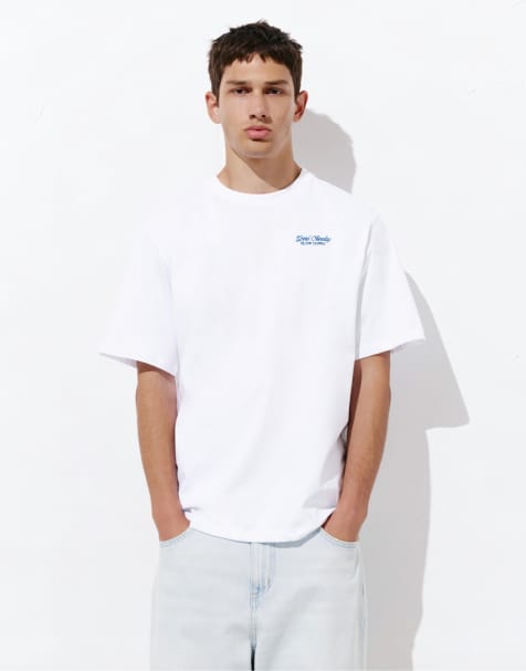 Pull&Bear Good sunday graphic t-shirt in off white - view 1