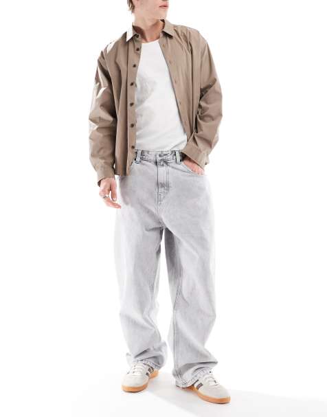 Pull&Bear – Grå, baggy jeans med ledig passform - view 1