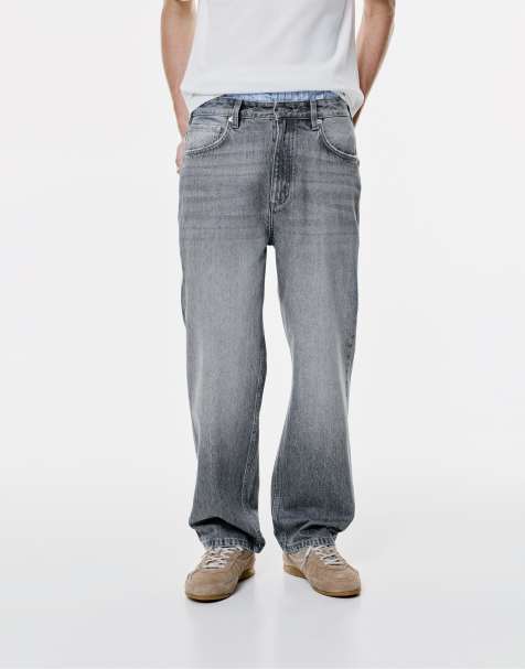 Pull&Bear – Grå, baggy jeans - view 1