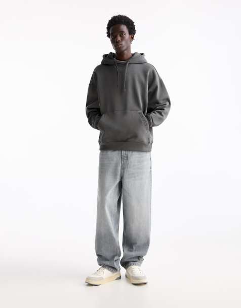 Pull&Bear – Grå, baggy jeans - view 1