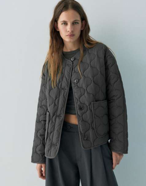 Pull&Bear - Grå jakke med let for - view 1