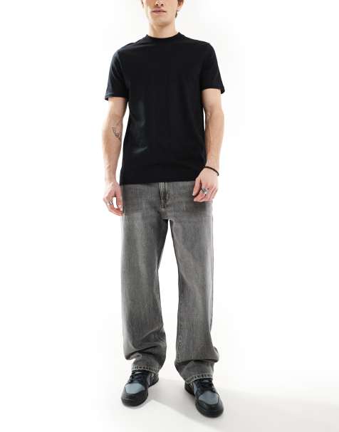 Pull&Bear - Grå jeans i løstsiddende pasform - view 1