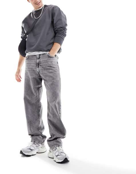 Pull&Bear - Grå jeans med poset pasform - view 1