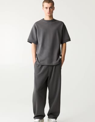Pull&Bear - Grå joggingbukser med interlock-sømme - view 1