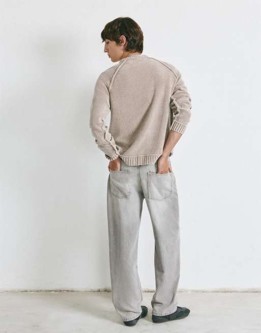 Pull&Bear - Grå posede jeans, 2 af 7