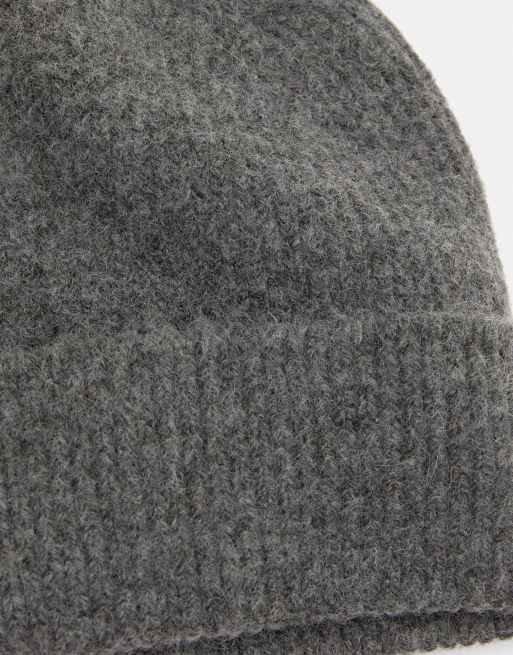 Pull&Bear – Grå, stickad mössa, 2 av 3