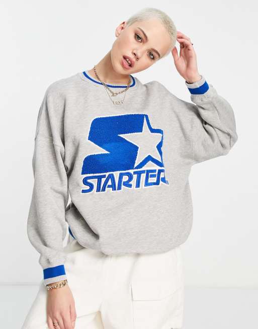 Pull&Bear - Grå sweater med 'Starter'-print 