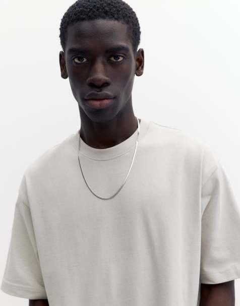 Pull&Bear – Grå t-shirt i oversize med korta ärmar - view 1