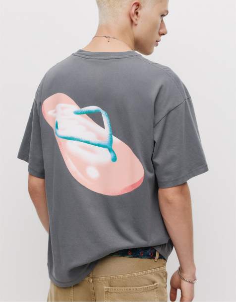 Pull&Bear – Grå t-shirt med STWD-text - view 1