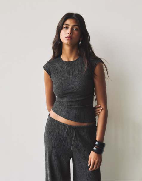 Pull&Bear - Grå top i crepe - view 1