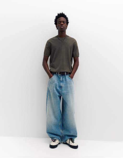 Pull&Bear - Gråbrun trøje med korte ærmer, 3 af 4