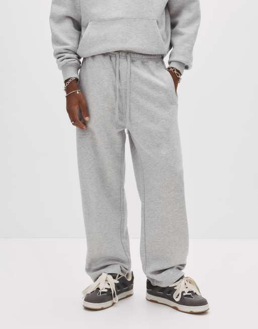 Pull&Bear – Gråmelerade, kraftiga mjukisbyxor, 2 av 4