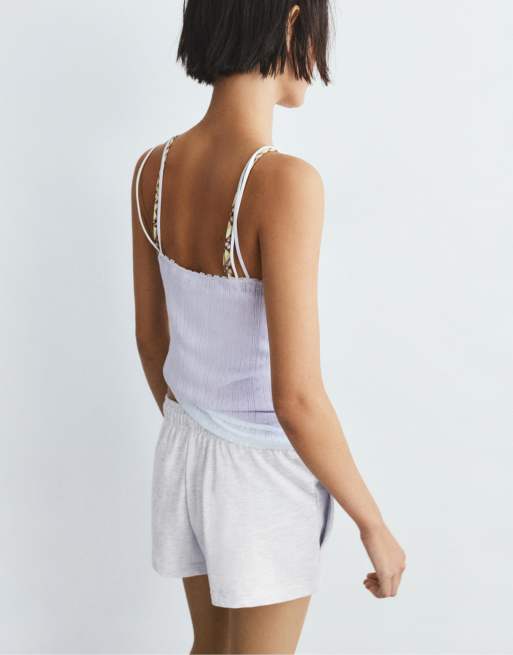 Pull&Bear – Gråmelerade, sportiga shorts med elastisk midja, 3 av 4