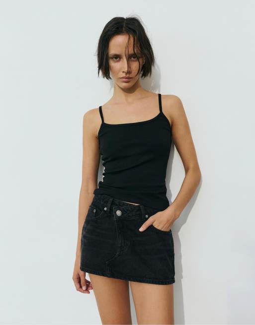 Pull&Bear – Gråmelerade toppar med smala axelband, i flerpack, 2 av 4
