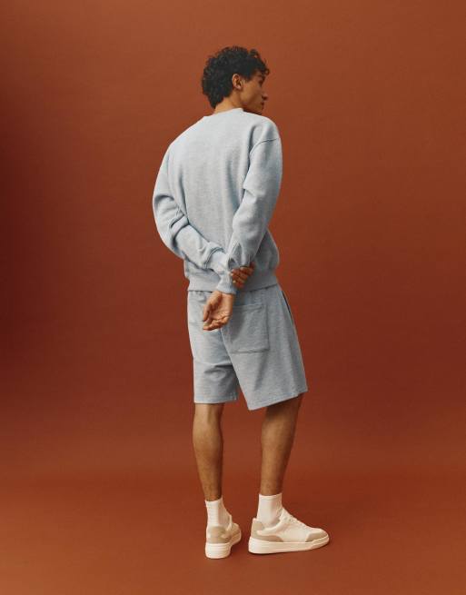 Pull&Bear - Gråmelerede bermuda-joggingbukser med logo, 2 af 4