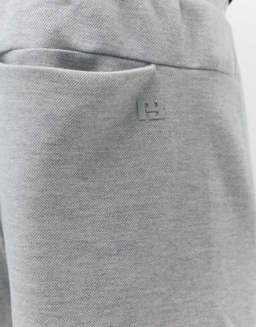 Pull&Bear - Gråmelerede bermuda-joggingshorts i piqué, 2 af 4