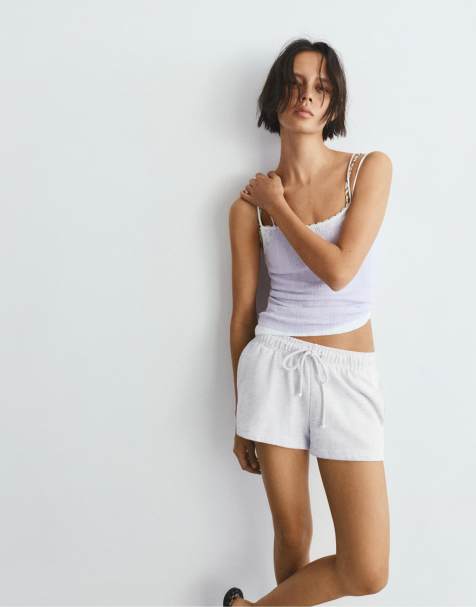Pull&Bear - Gråmelerede sportsshorts med elastisk talje - view 1