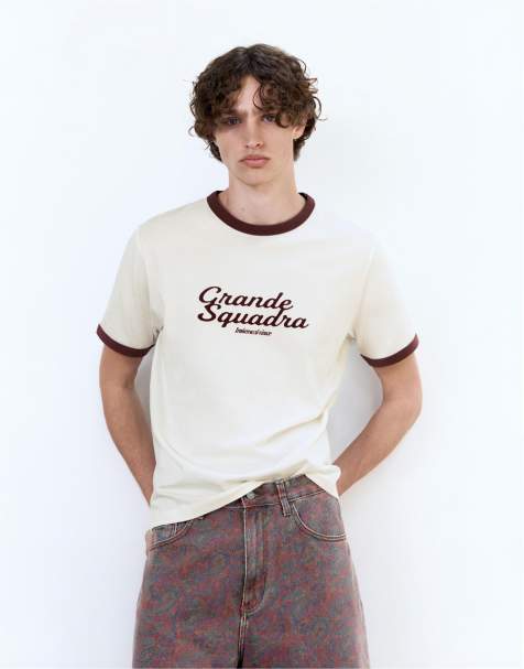 Pull&Bear - Grande Squadra - T-shirt - Blanc cassé - view 1