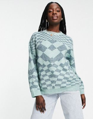 Pull&Bear graphic print jumper in green
