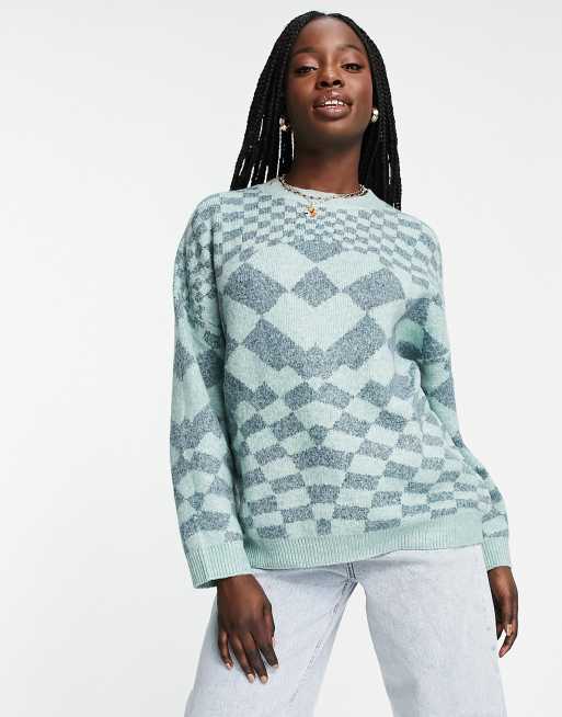 Pull Bear graphic print jumper in green ASOS