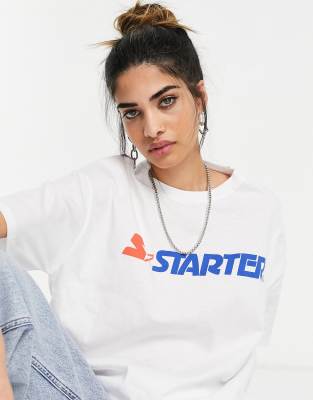 Pull&Bear graphic starter t-shirt in white