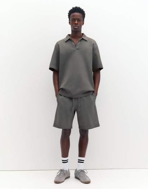 Pull&Bear – Grått set med pikétröja - view 1