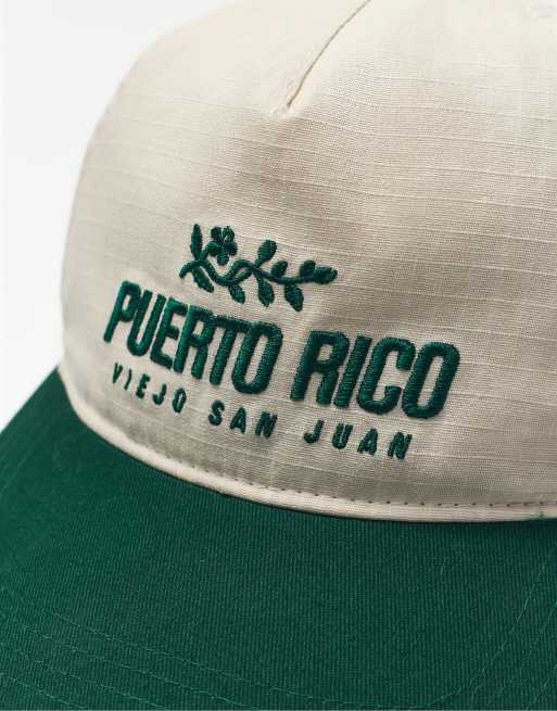 Pull&Bear - Grøn kasket med 'Puerto Rico'-print, 3 af 3