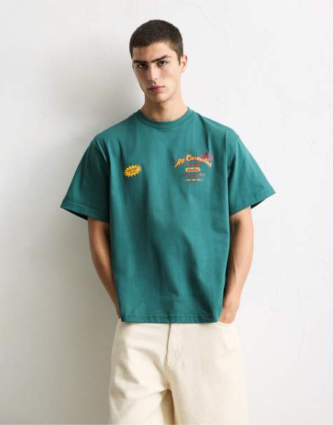Pull&Bear - Grøn T-shirt med 'Ay Carmela'-print - view 1