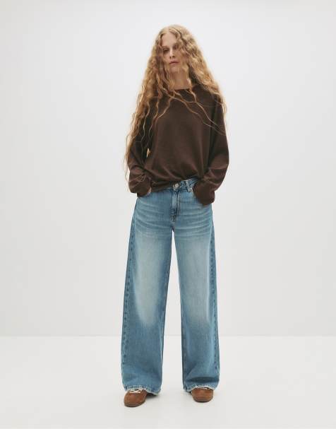 Pull&Bear - Grønblå, løse og oversized jeans - view 1