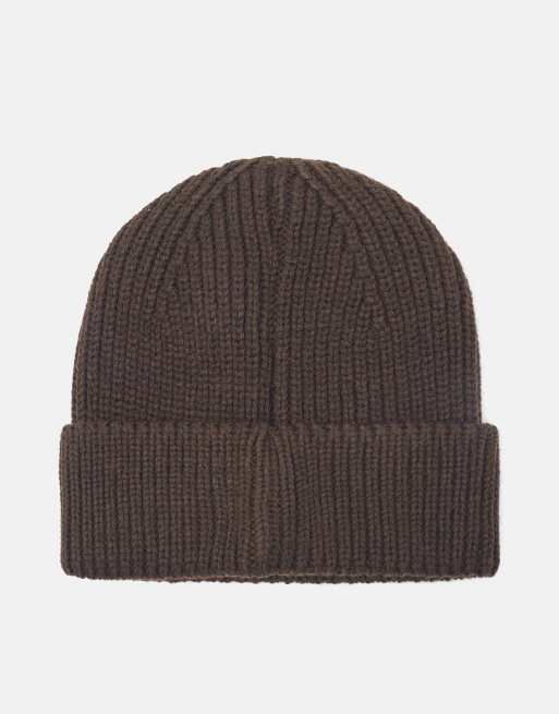 Pull&Bear grob gestrickte Beanie in Braun, 5 von 5