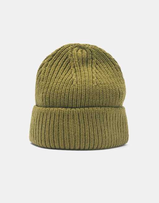 Pull&Bear grob gestrickte Beanie in Khaki, 2 von 5