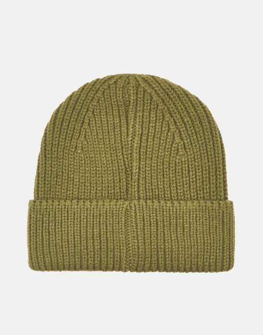 Pull&Bear grob gestrickte Beanie in Khaki, 5 von 5