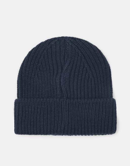 Pull&Bear grob gestrickte Beanie in Marineblau, 6 von 6