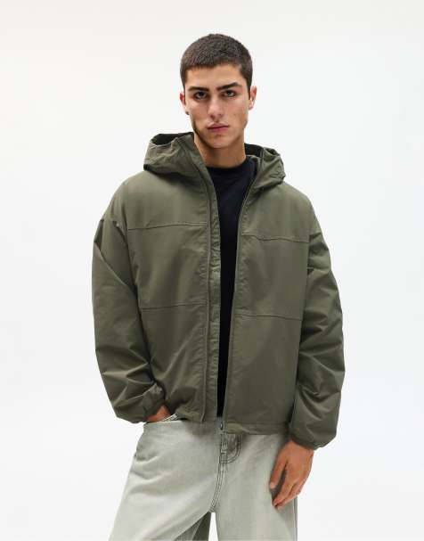 Pull&Bear – Grön, panelsydd regnjacka - view 1