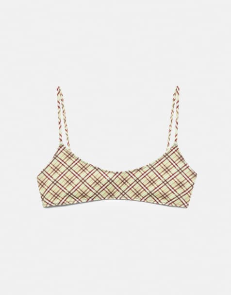 Pull&Bear – Grönrutig bikini - view 1