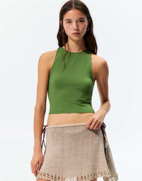 Pull&Bear – Grönt linne i polyamid - view 1